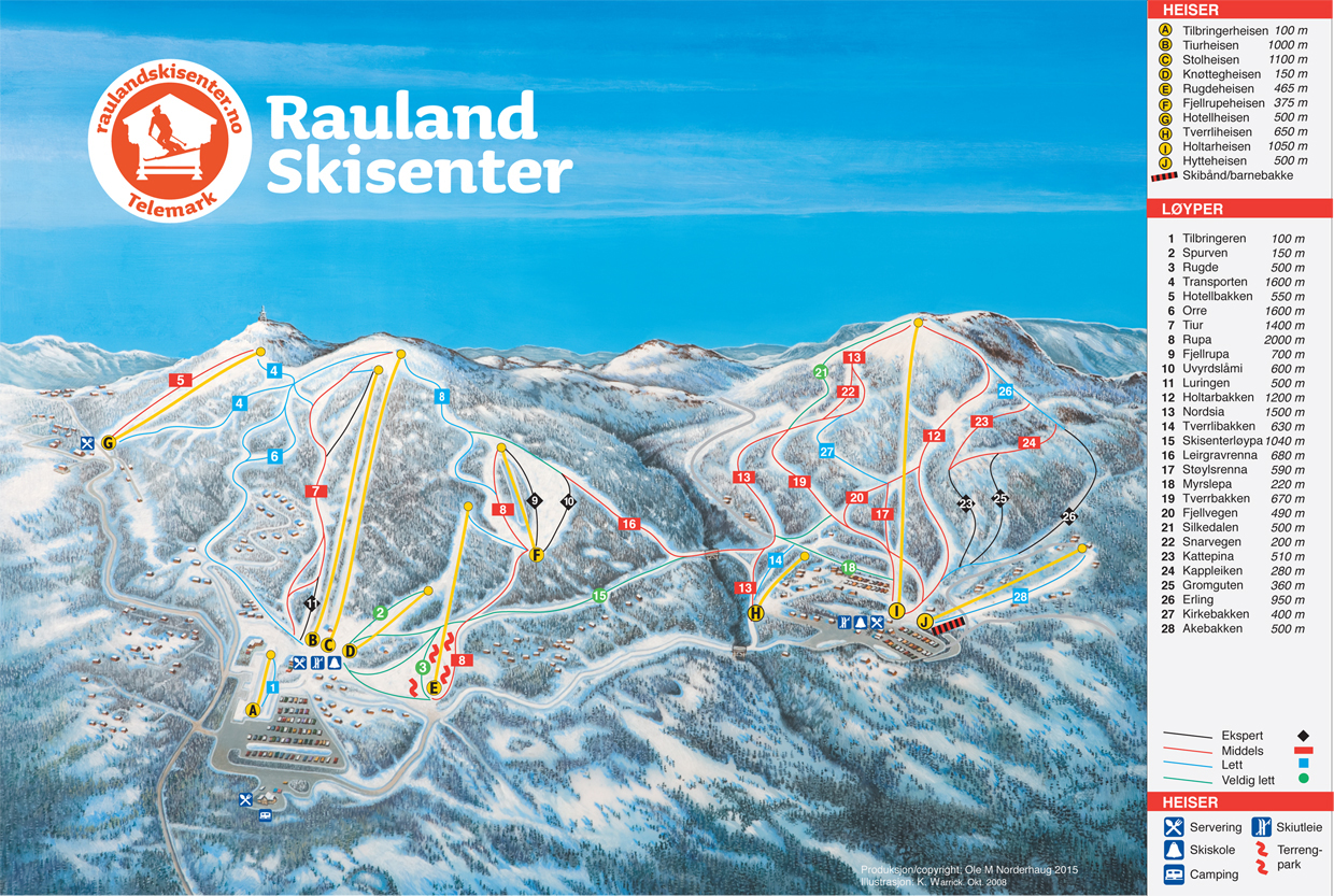 Alpin pistekort - Norsk Hytte Udlejning